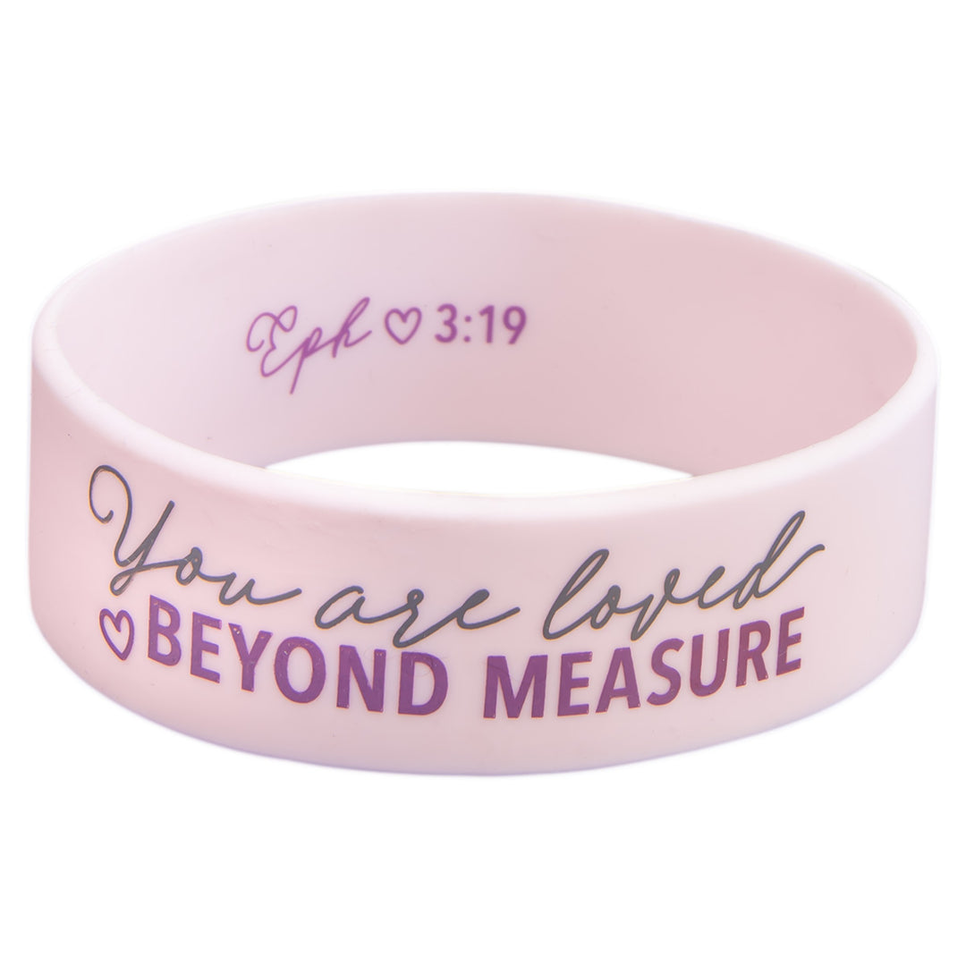 You Are Loved Pink Silicone Wristband - Ephesians 3:19