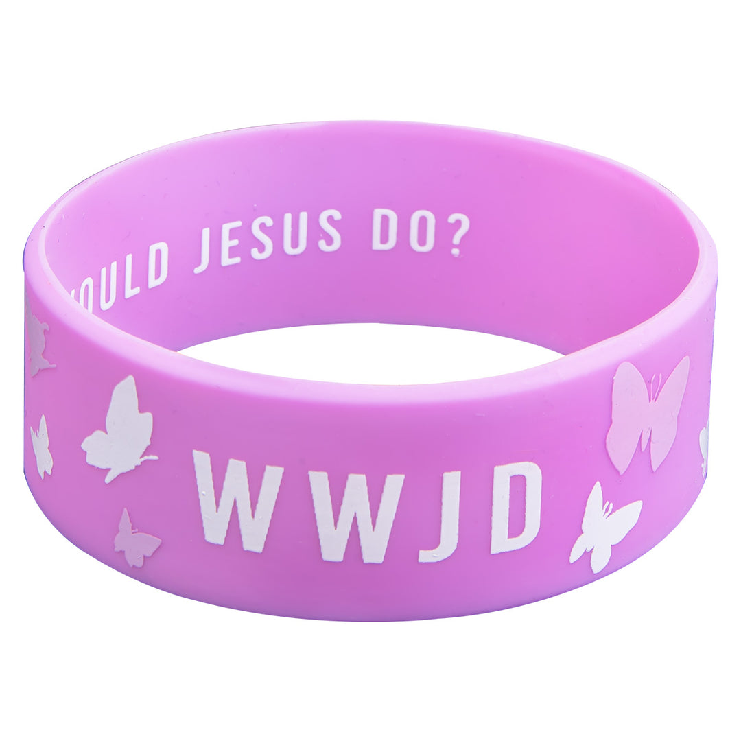 WWJD Purple Silicone Wristband