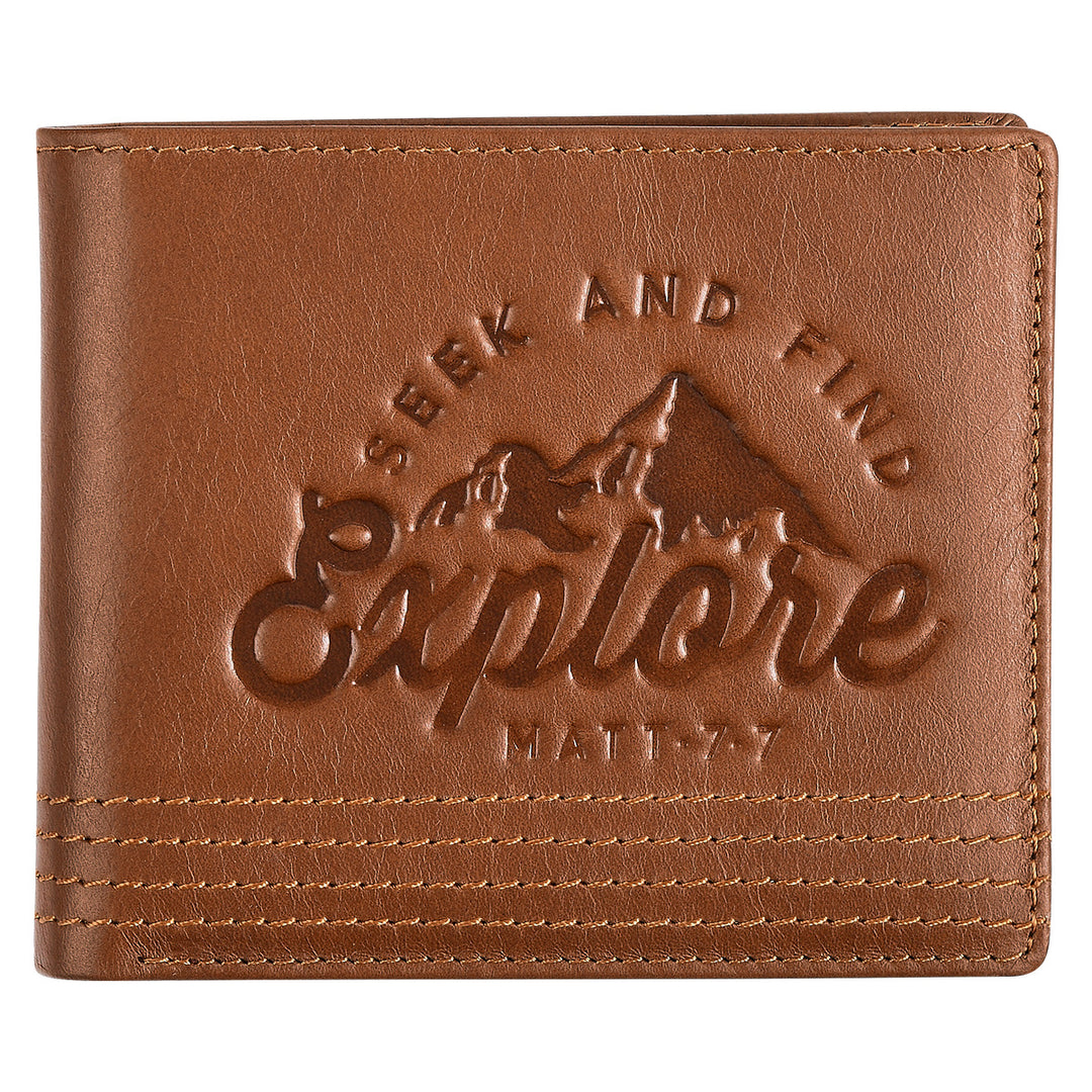 Explore Matthew 7:7 (Genuine Leather Wallet)