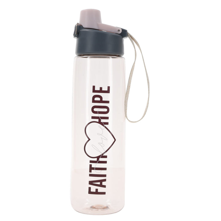 Faith, Love, Hope Plastic Water Bottle