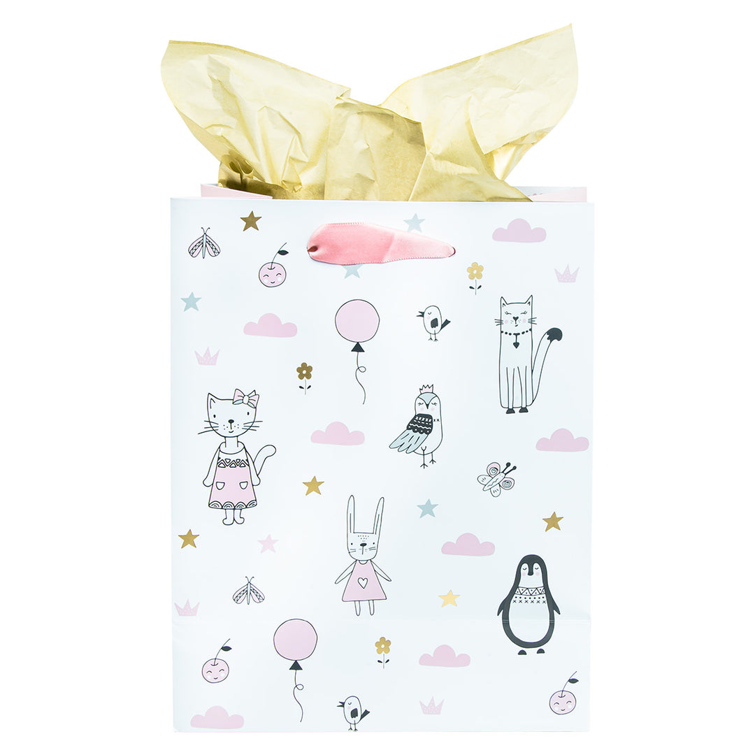 Blessings For A Baby Girl Medium Gift Bag With Gift Tag