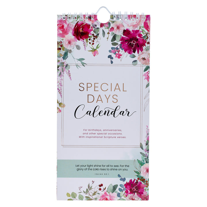 Flowers Special Days Calendar - Isaiah 60:1