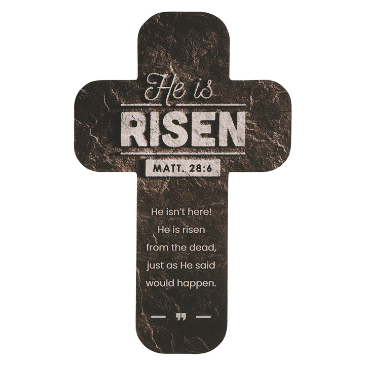 He Is Risen Black Cross Bookmark Set Of 6 - Matthew 28:6