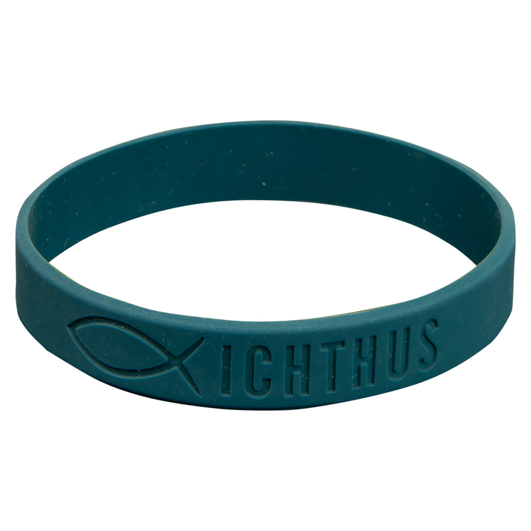 Ichthus Teal Silicone Wristbands