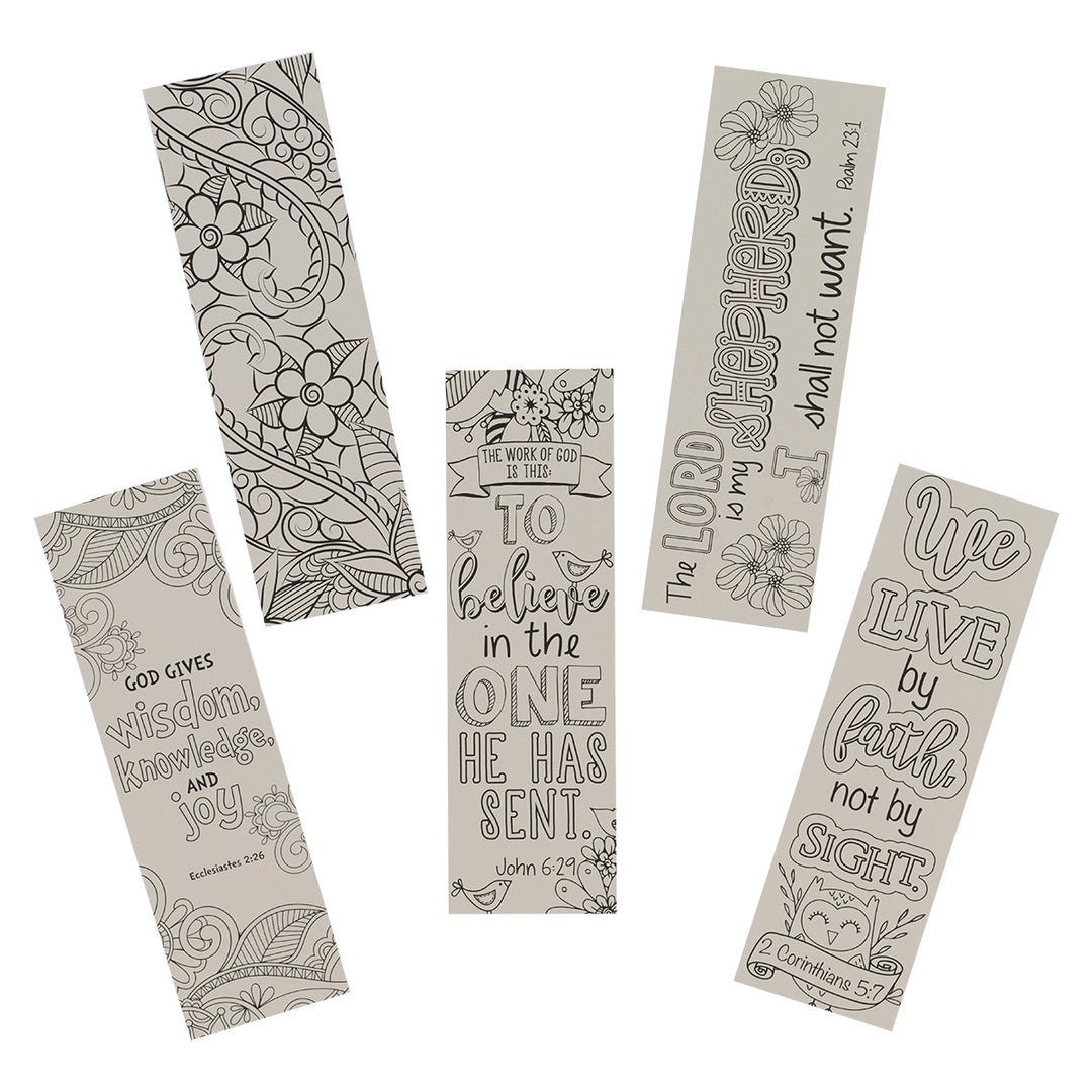 Joyful Set Of 5 Coloring Bookmarks