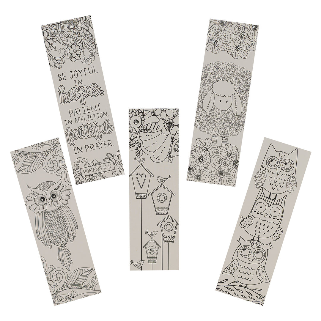 Joyful Set Of 5 Coloring Bookmarks