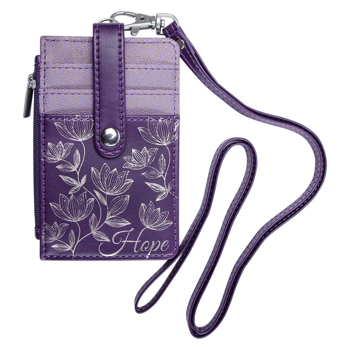 Hope Purple Flower ID Card Holder