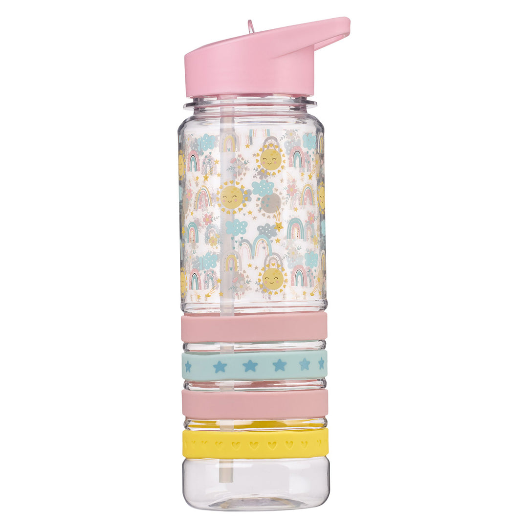 This Little Light Of Mine Plastic Water Bottle With Pastel Silicon Wrist Straps