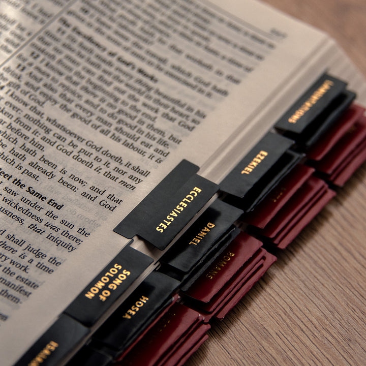Old And New Testament Black With Gold Bible Indexing Tabs