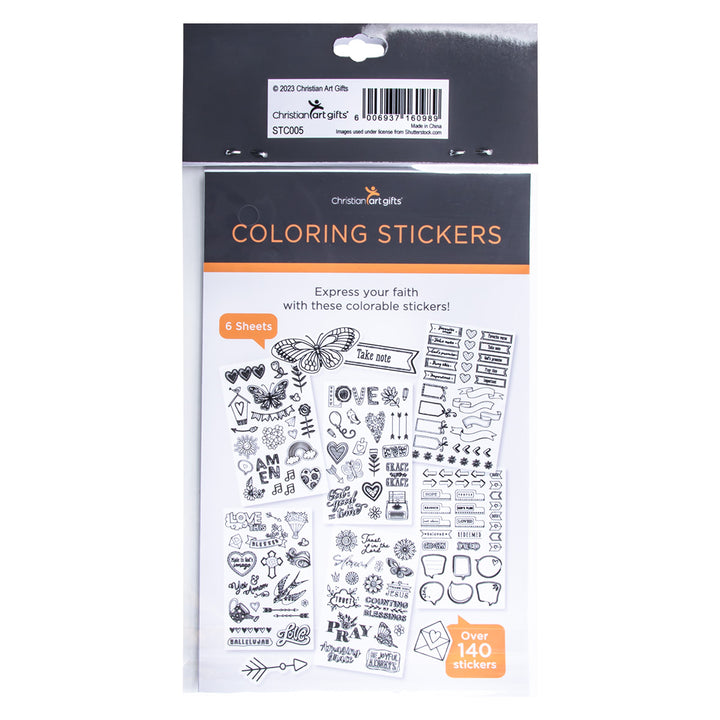 Coloring Stickers For Bible Journaling Set Of 6 Sticker Sheets