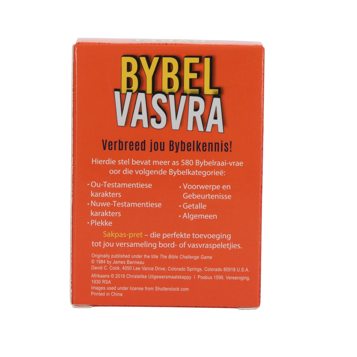 Bybel-Vasvra - Meer As 580 Bybelraai-Vrae Kaartspeletjie