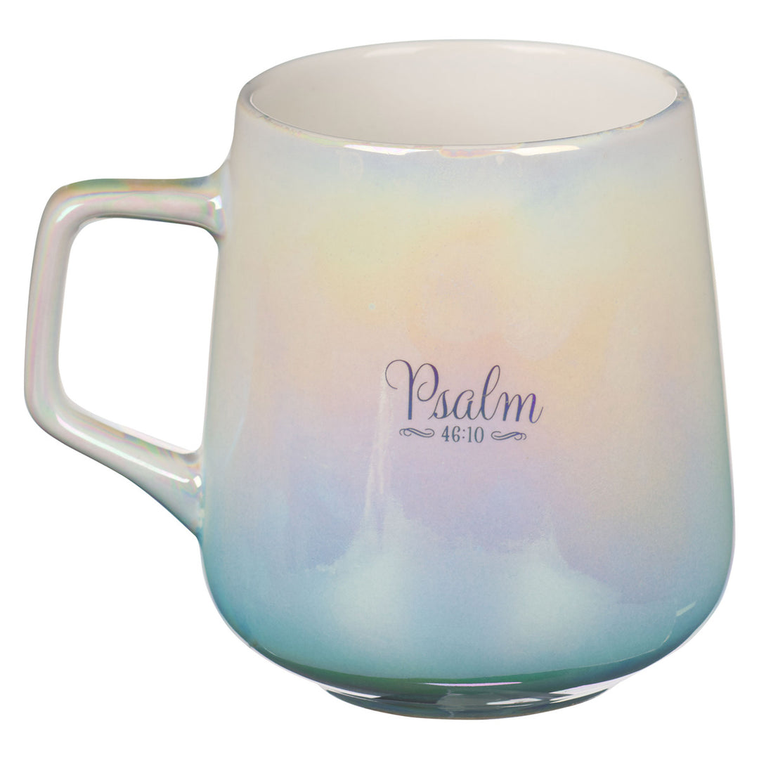 Be Still And Know That I Am God Pearl Ombre Ceramic Mug - Psalms 46:10