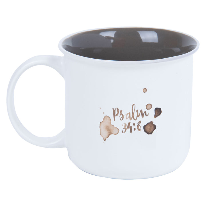 Taste and See That the Lord Is Good White Ceramic Mug with Brown Interior