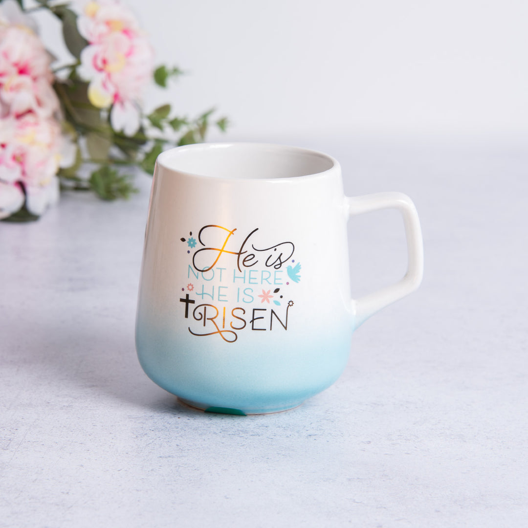 He Is Not Here He Is Risen Ombre Ceramic Mug - Matthew 28:6