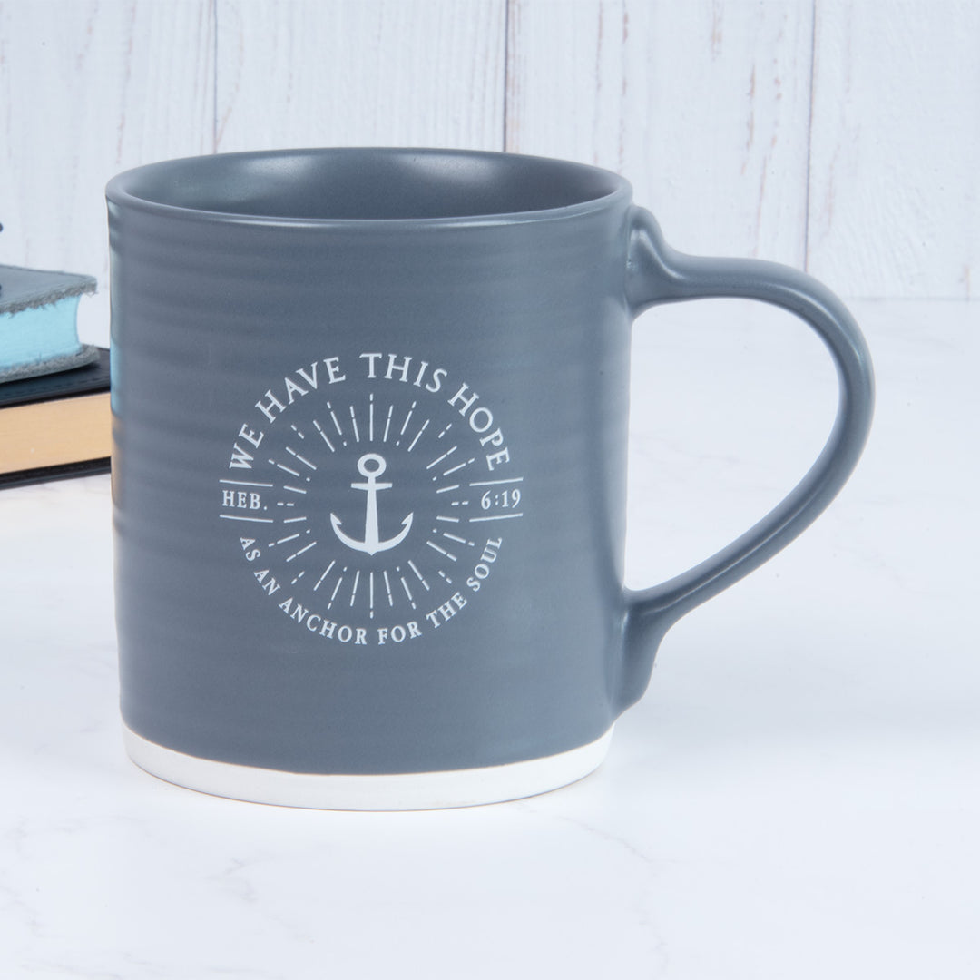 We Have This Hope Grey Ceramic Mug - Hebrews 6:19