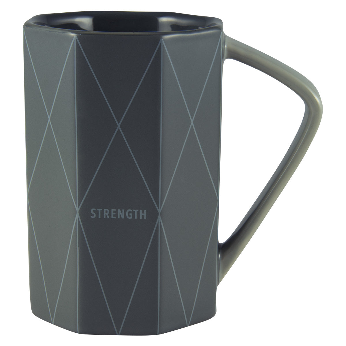 Strength Geometrical Black Ceramic Mug - Philippians 4:13