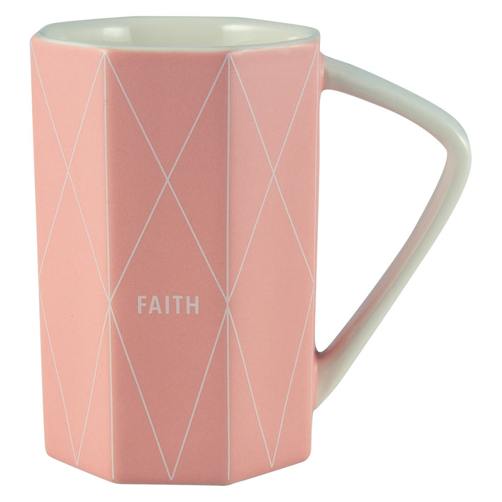 Faith Geometrical Pink Ceramic Mug - Hebrews 11:1