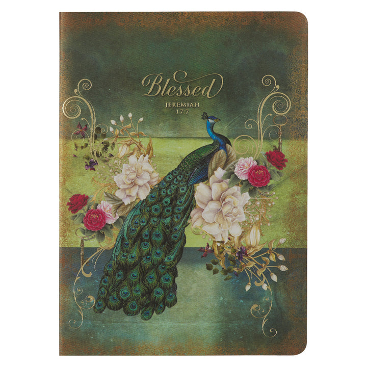 Secret Garden Blessed Green Peacock Notebook