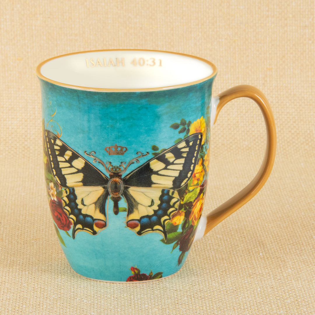 Hope Butterfly Ceramic Mug - Isaiah 40:31