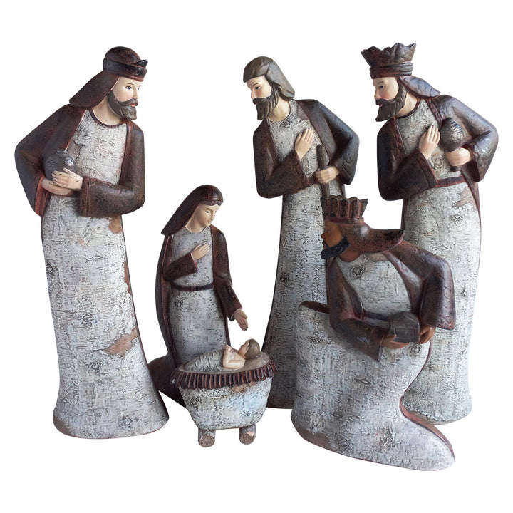 Christmas Nativity Rusty & Cream Set Of 6