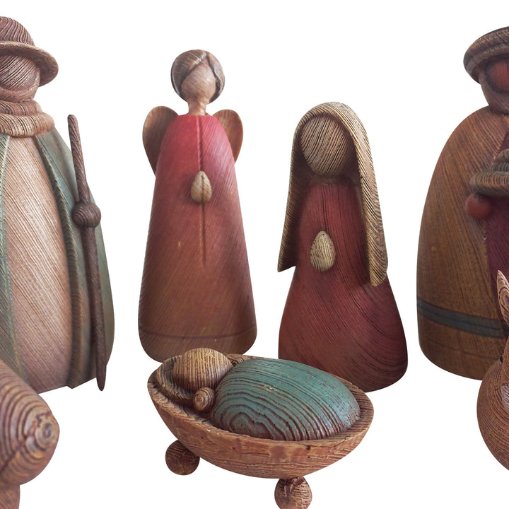 Christmas Nativity Wood Finish Set Of 11