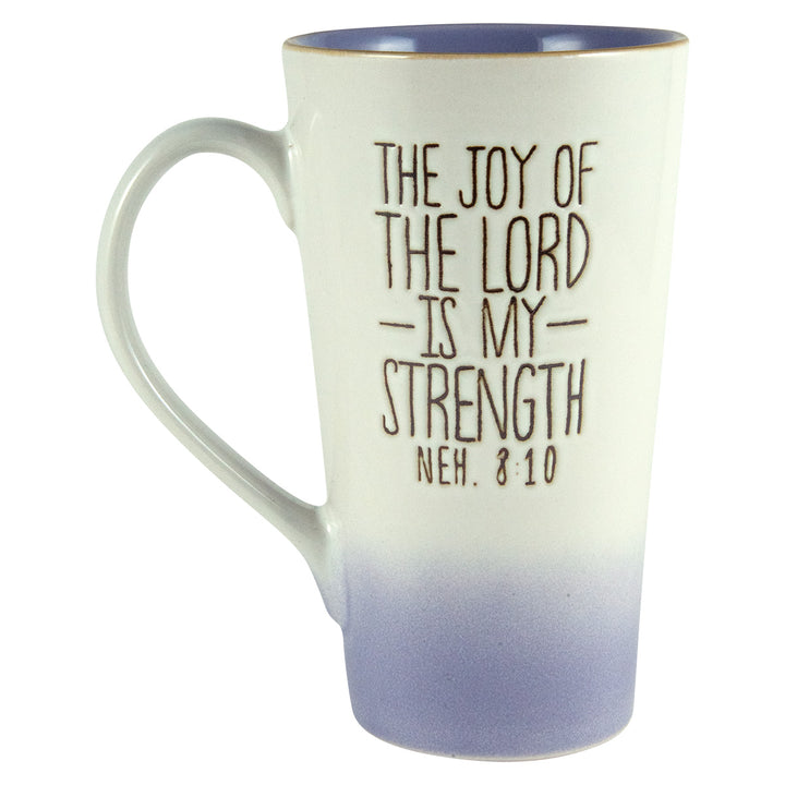 The Joy Of The Lord Is My Strength Purple & White Ombre Ceramic Mug