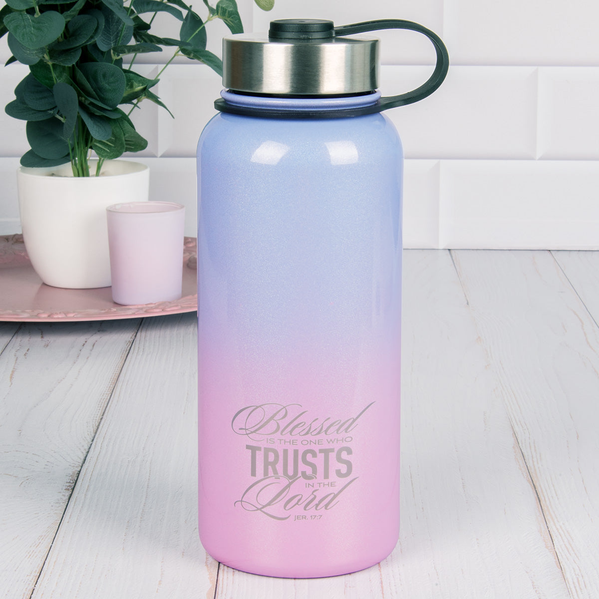 Blessed Is The One Who Trusts In The Lord Stainless Steel Water Bottle - Jeremiah 17:7