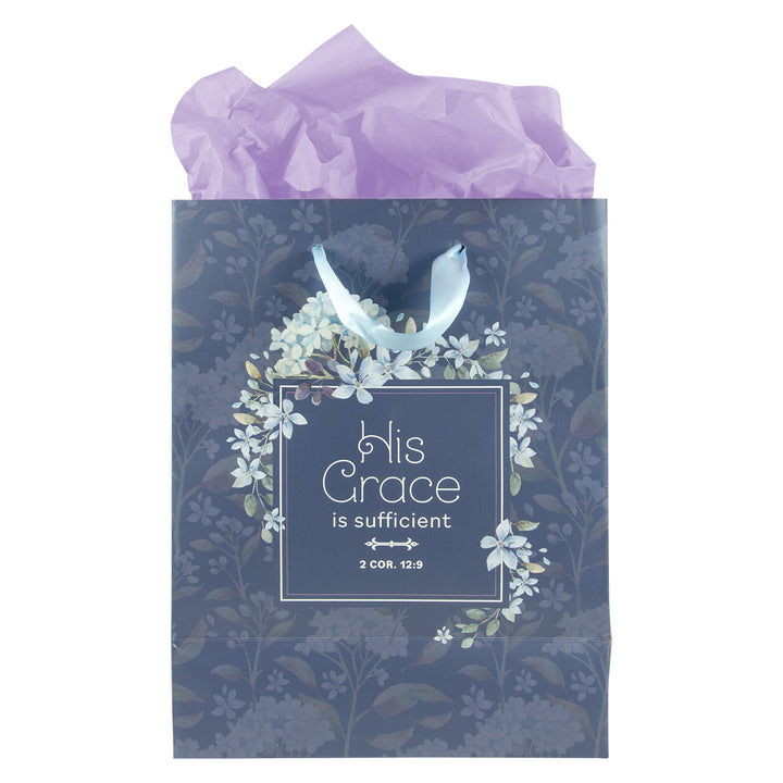 His Grace Is Sufficient Medium Gift Bag With Gift Tag - 2 Corinthians 12:9