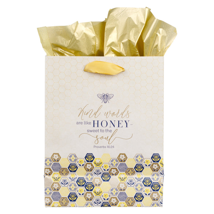 Kind Words Are Like Honey - Sweet To The Soul Medium Gift Bag With Gift Tag - Prov 16:24