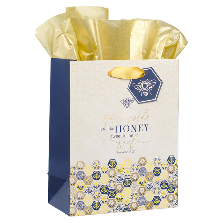 Kind Words Are Like Honey - Sweet To The Soul Medium Gift Bag With Gift Tag - Prov 16:24