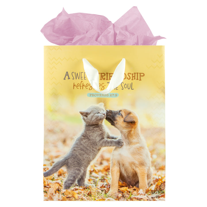 A Sweet Friendship Refreshes The Soul Medium Gift Bag With Gift Tag - Proverbs 27:9