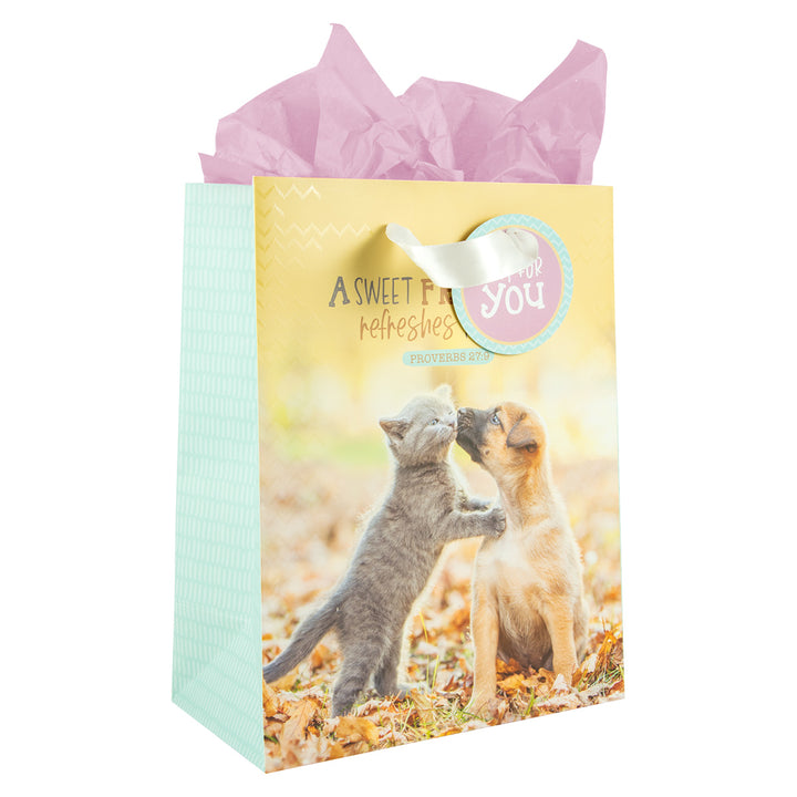 A Sweet Friendship Refreshes The Soul Medium Gift Bag With Gift Tag - Proverbs 27:9