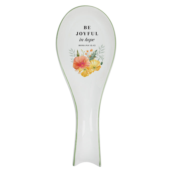 Be Joyful In Hope Ceramic Spoon Rest - Romans 12:12