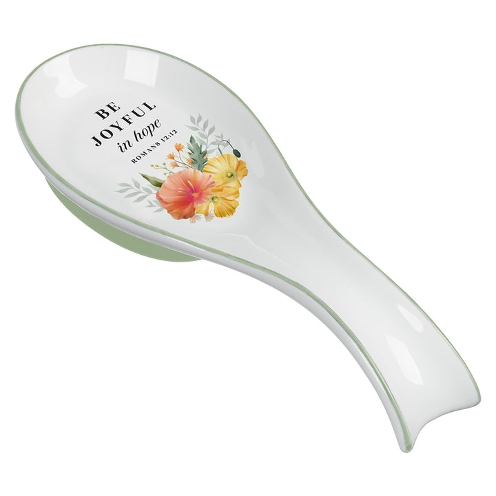 Be Joyful In Hope Ceramic Spoon Rest - Romans 12:12