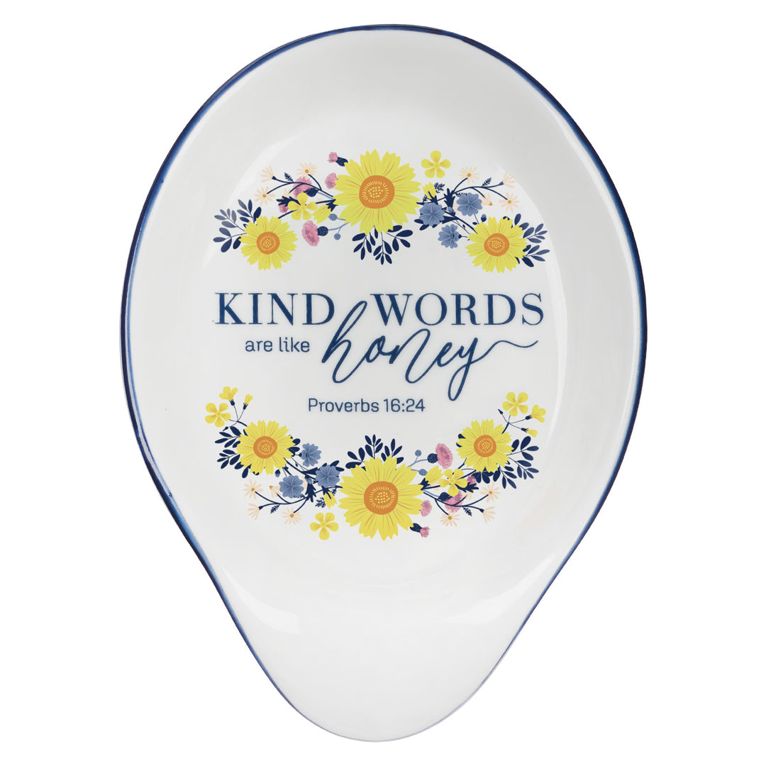 Kind Words Are Like Honey Ceramic Spoon Rest - Proverbs 16:24
