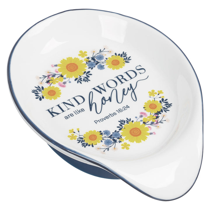 Kind Words Are Like Honey Ceramic Spoon Rest - Proverbs 16:24