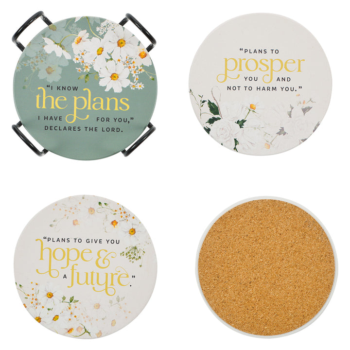 I Know The Plans 4-Piece Ceramic Coaster Set