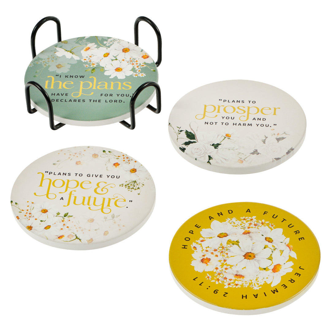 I Know The Plans 4-Piece Ceramic Coaster Set