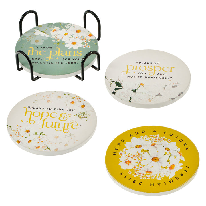 I Know The Plans 4-Piece Ceramic Coaster Set