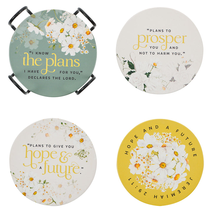 I Know The Plans 4-Piece Ceramic Coaster Set