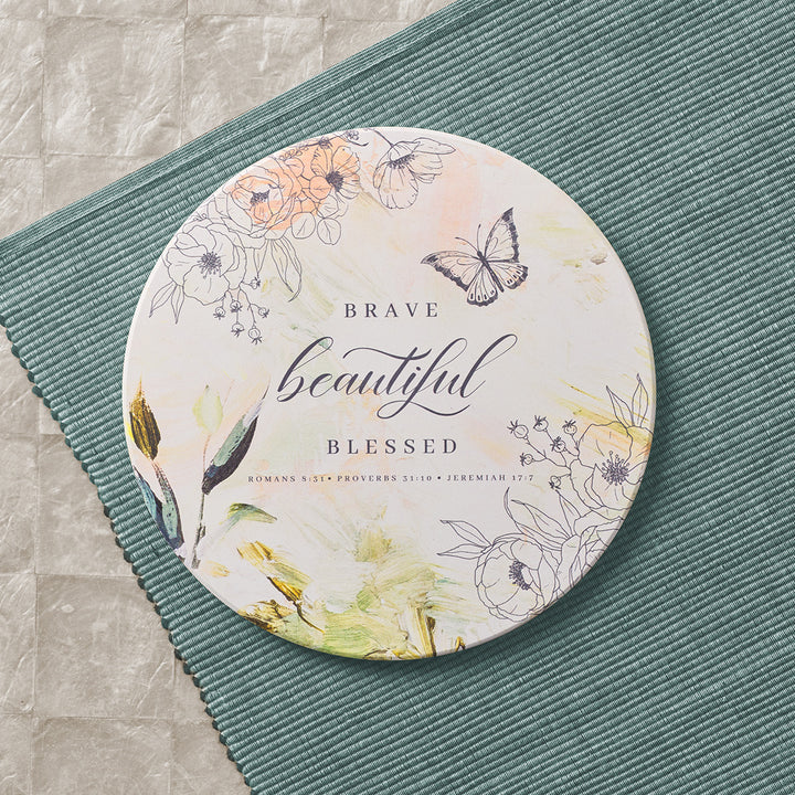 Brave, Beautiful, Blessed Ceramic Trivet