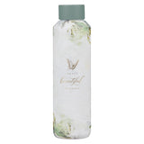 Brave, Beautiful, Blessed White & Green Stainless Steel Water Bottle