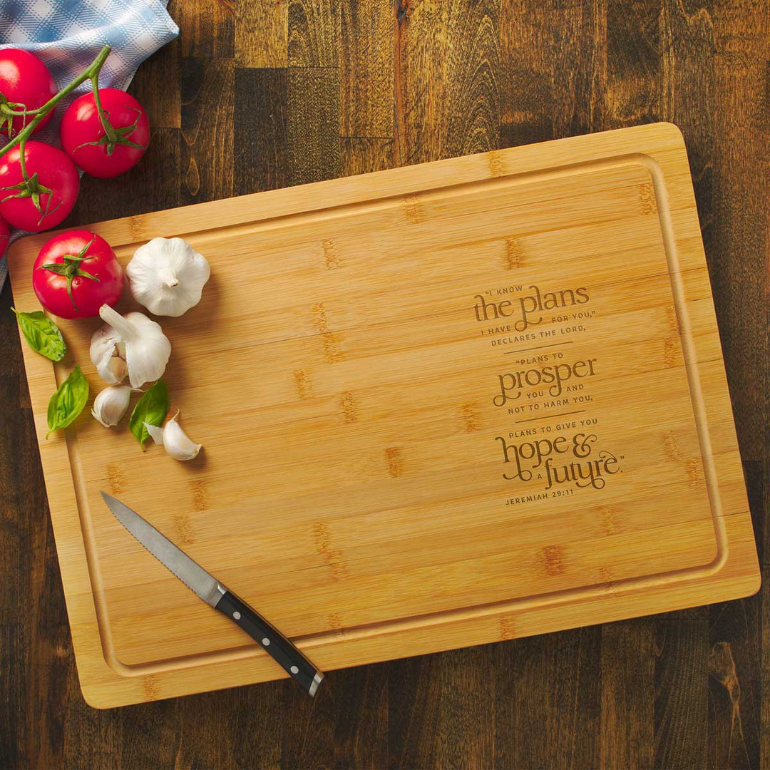 I Know the Plans I Have for You Bamboo Cutting Board