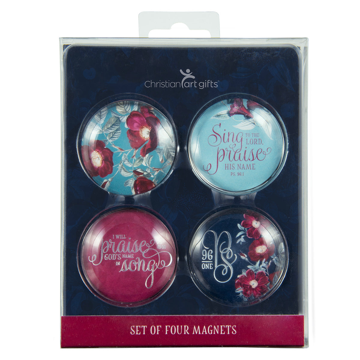 I Will Sing To The Lord, Praise His Name Glass Magnetic Set Of 4