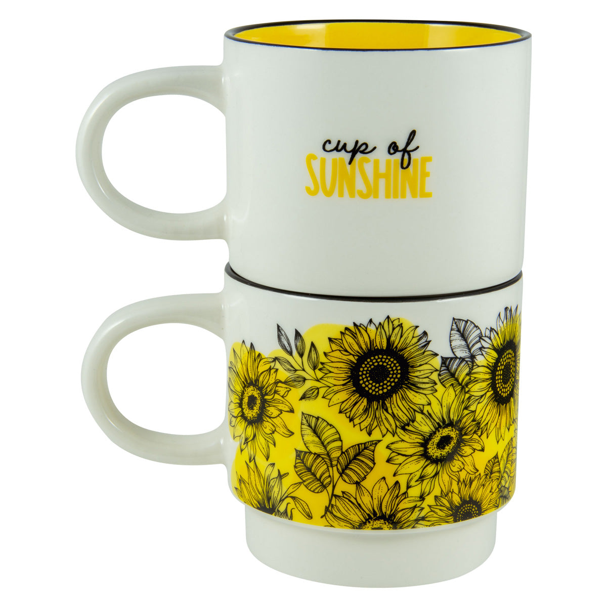 Cup Of Sunshine Stackable Two Piece Ceramic Mug Set