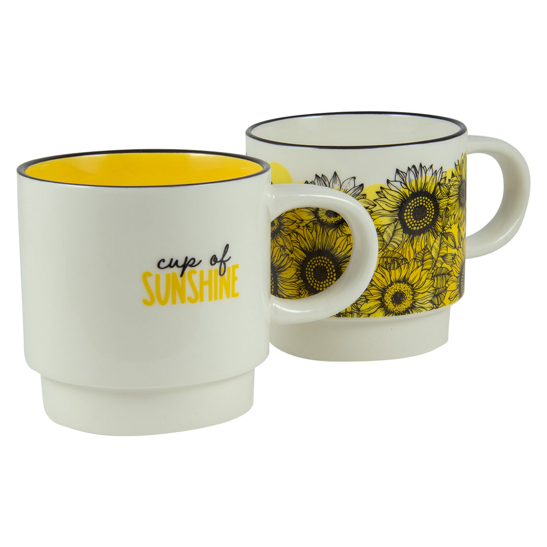 Cup Of Sunshine Stackable Two Piece Ceramic Mug Set