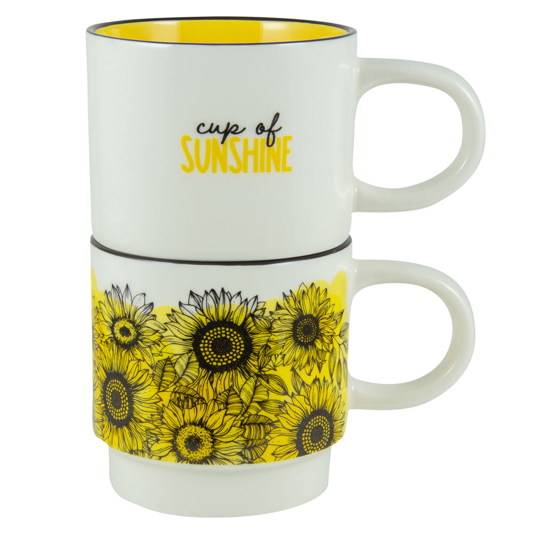Cup Of Sunshine Stackable Two Piece Ceramic Mug Set