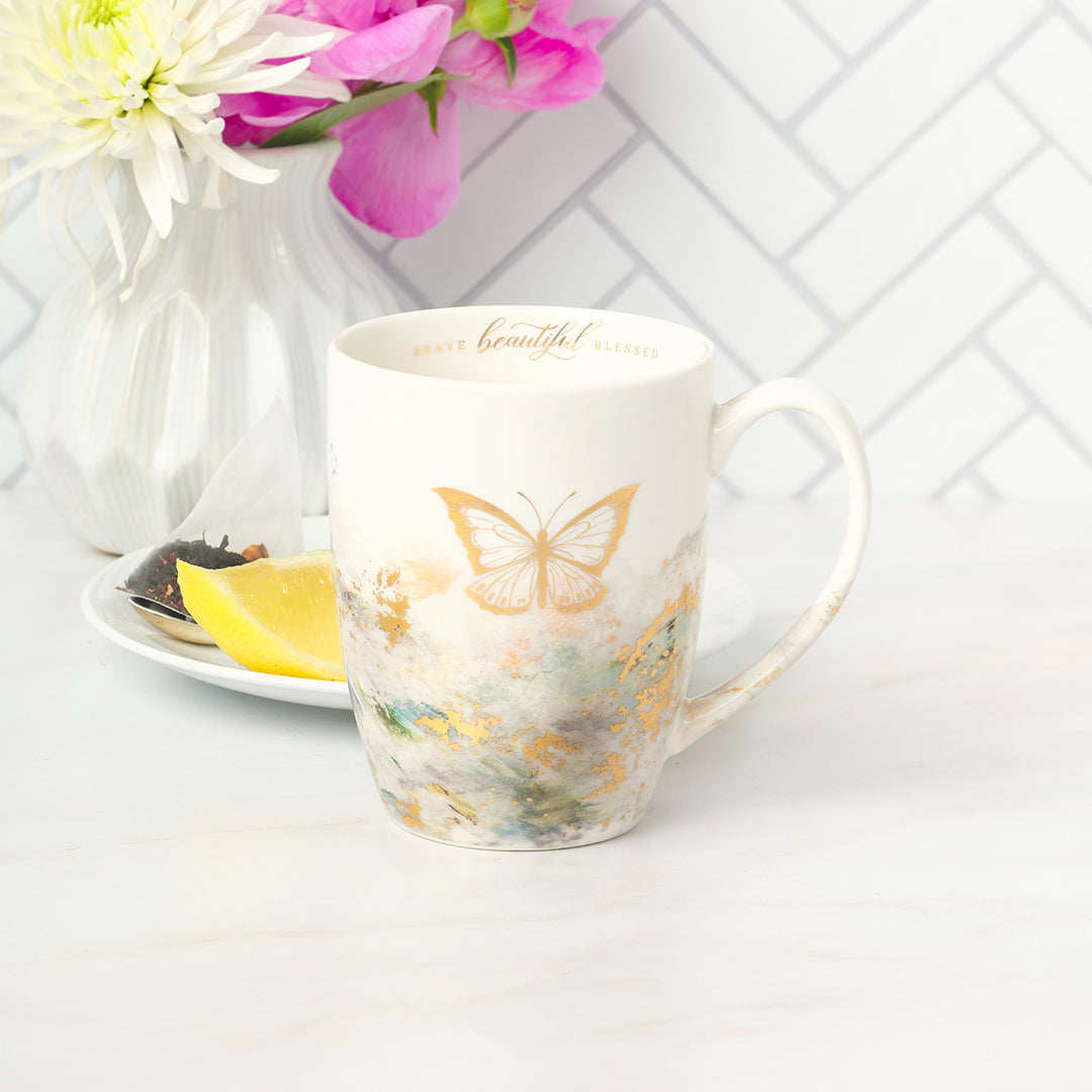 Brave Beautiful Blessed Butterfly Ceramic Mug