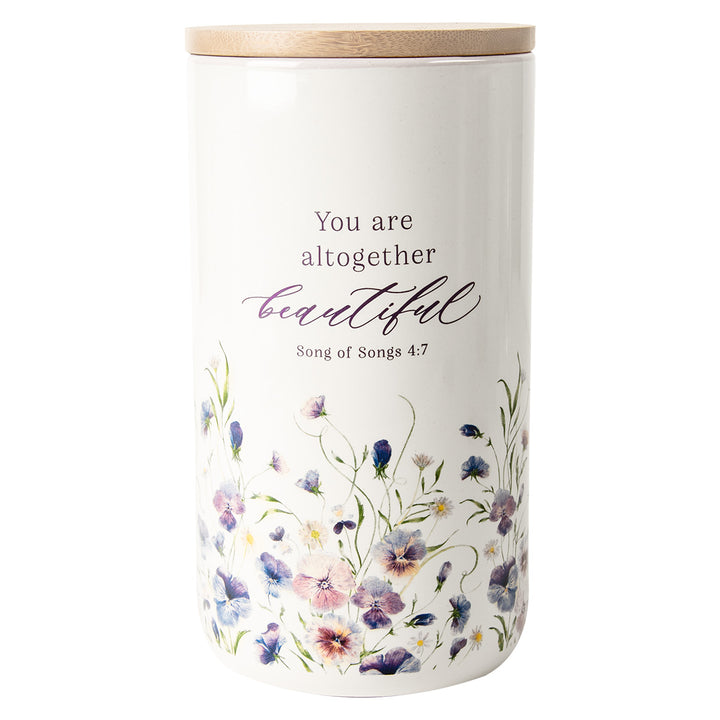 You Are Altogether Beautiful Ceramic Gratitude Jar With Cards - Song of Songs 4:7