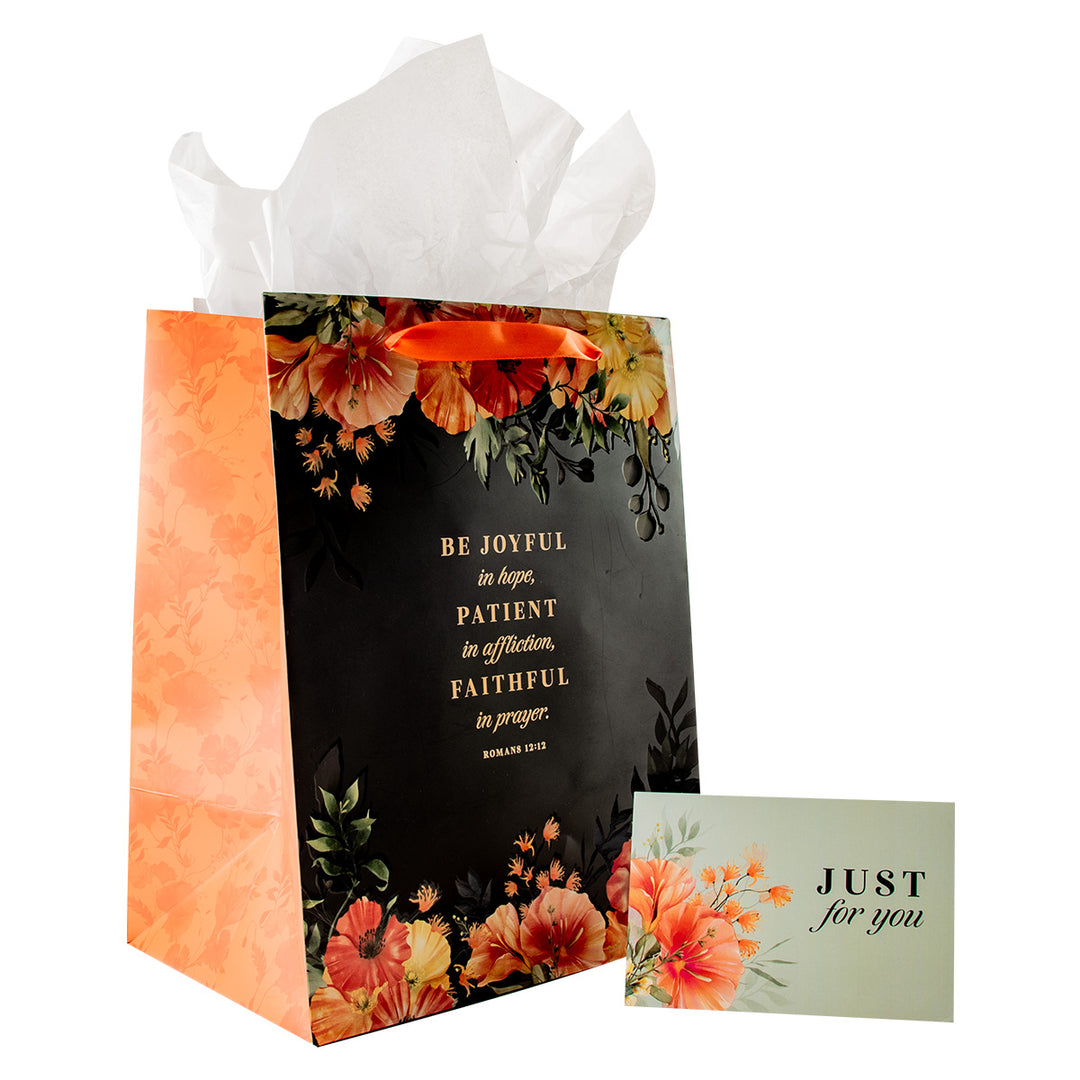 Be Joyful In Hope Large Portrait Gift Bag With Card - Romans 12:12